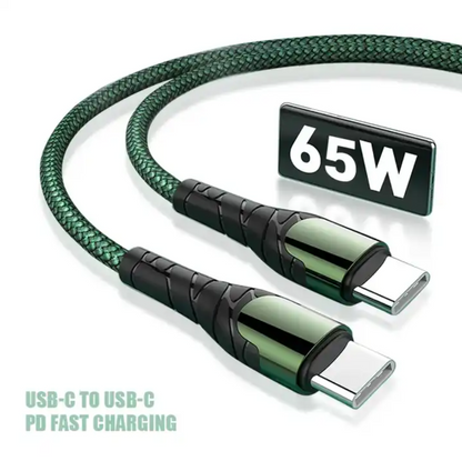 LDNIO ultrasterke snellaadkabel | datakabel | PD 65W | 480 Mbps | USB-C naar USB-C | 2M