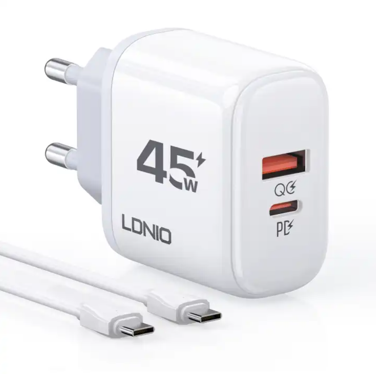 LDNIO PD QC wandlader | USB-C + USB-A | PD 45W QC 22,5W | EU-stekker