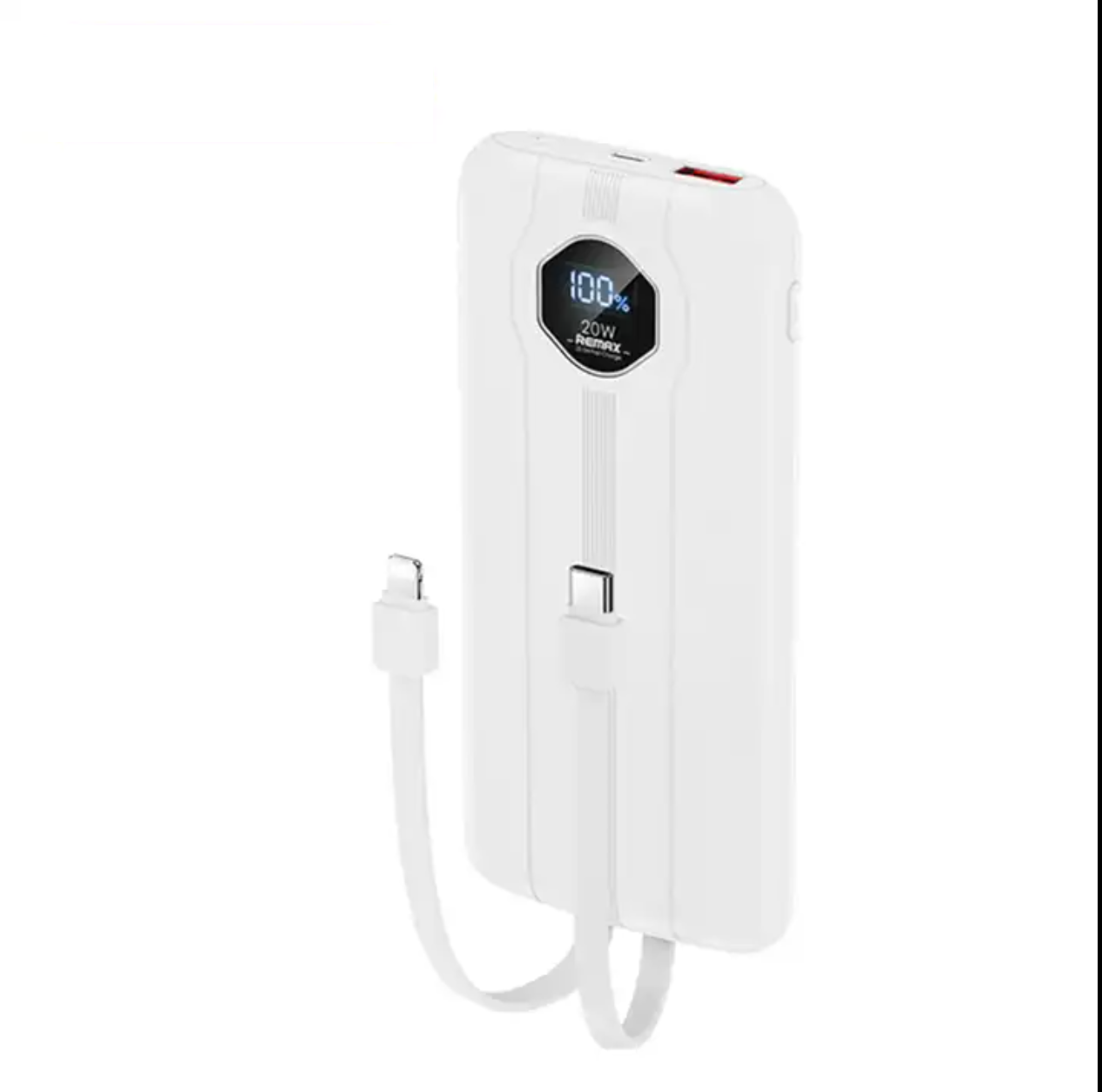 REMAX cabled fast charging power bank | multiple protection | 10000mah | build-in cables usd-c 22.5w lightning 20w