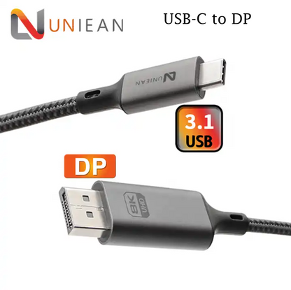 Yulian USB-C-zu-DP-Kabel | C2D | 8K60HZ 48 Gbit/s | Video und Audio | 1m