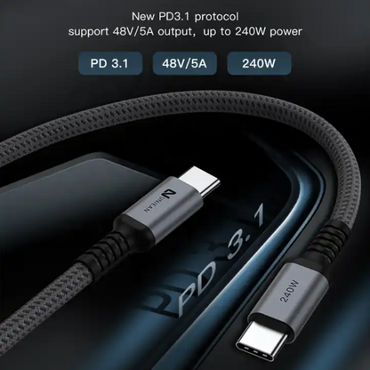 Yulian PD 3.1 charger data cable | C2C | 240W | 480Mbps | no video and audio | 1m