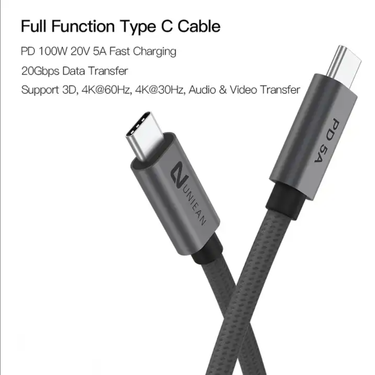 Yulian USB3.2 Gen2*2-kabel | volledig uitgeruste coaxiale C2C | 1m